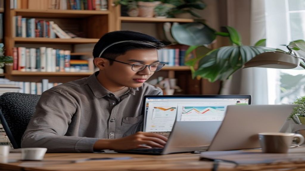 Ilustrasi panduan affiliate marketing bagi pemula dengan langkah mudah memulai dan menghasilkan pendapatan online