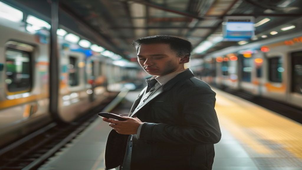Pengusaha mengelola toko online melalui smartphone, menampilkan strategi pemasaran digital dan transaksi mobile.