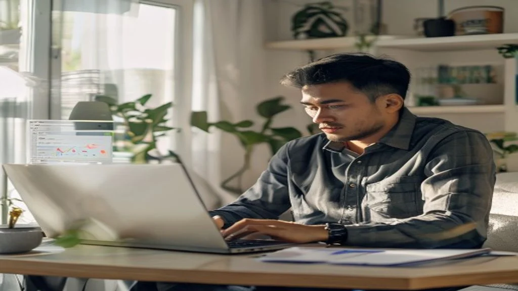 Pengusaha mengelola toko daring tanpa perlu menyimpan inventaris, memanfaatkan dropshipping untuk efisiensi
