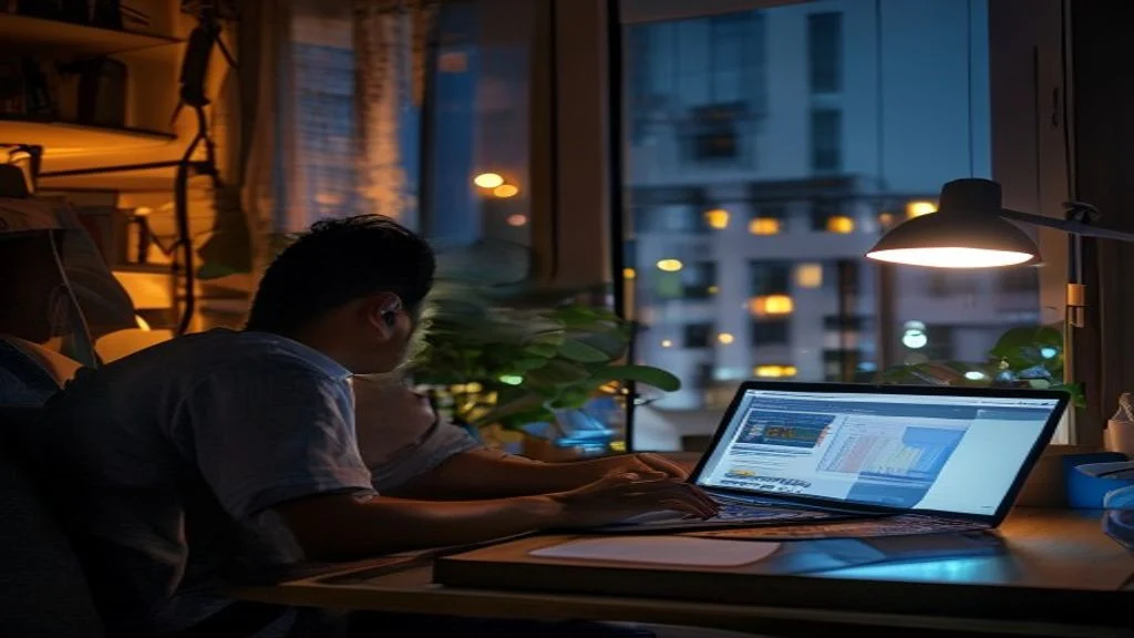 Ilustrasi cara memulai bisnis online bagi pemula tanpa modal, dengan laptop dan strategi digital.