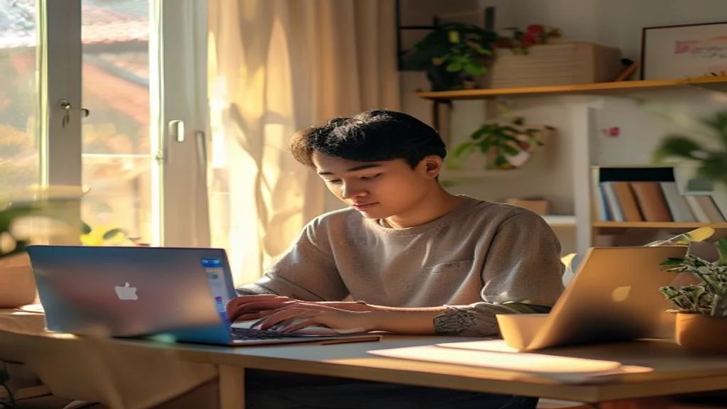 Ilustrasi cara mudah mendapatkan penghasilan tambahan online melalui kerja freelance, jual produk, dan afiliasi.