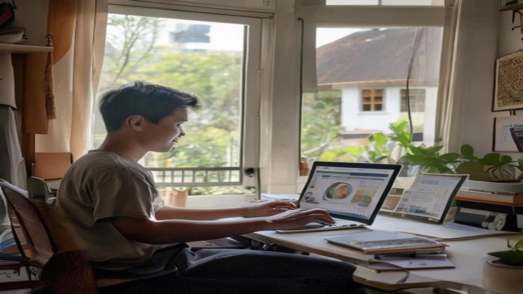 Ilustrasi ide bisnis online dengan modal kecil, contoh toko dropship dan layanan freelance digital